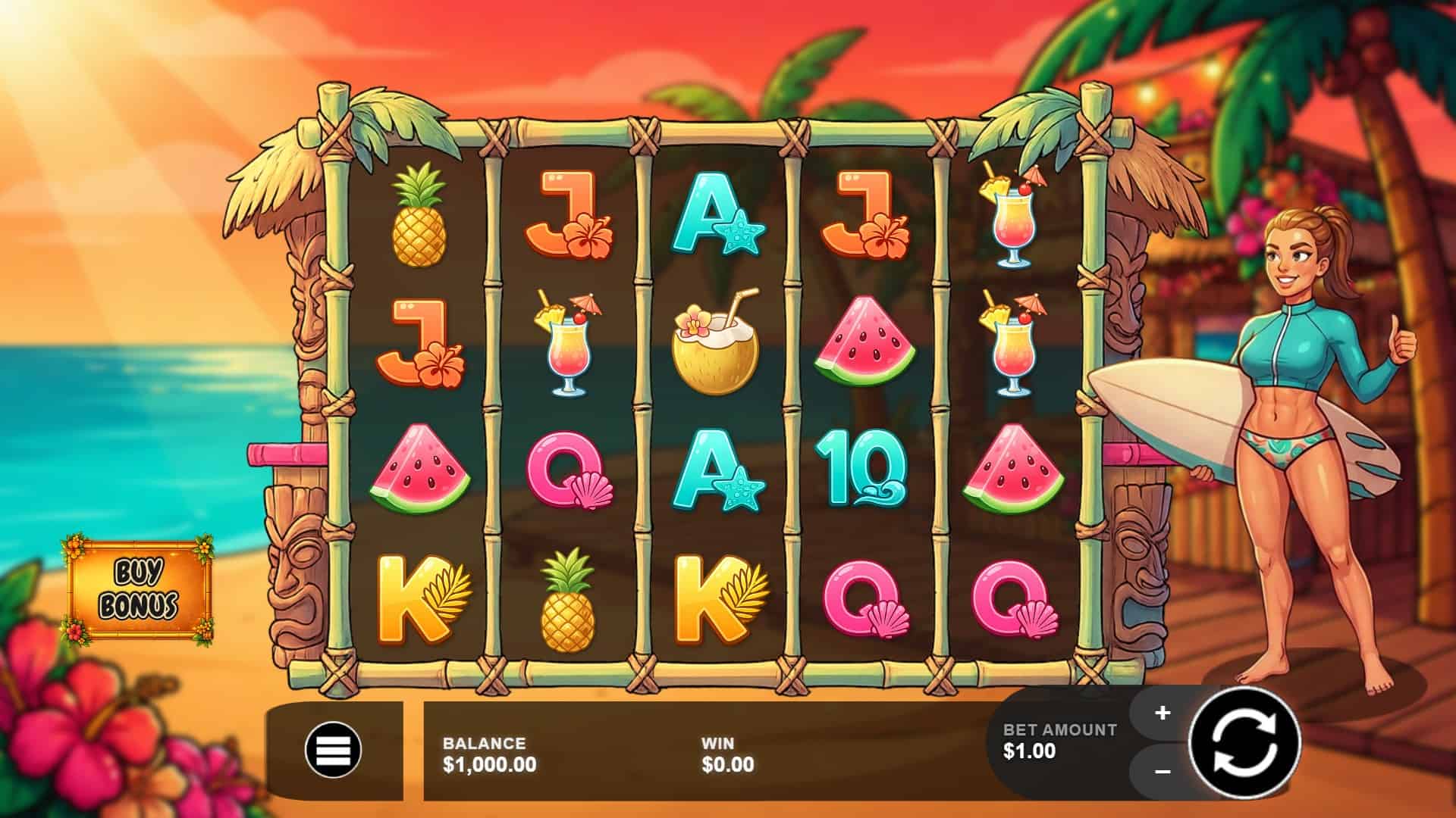 Tiki Tides slot gameplay reels