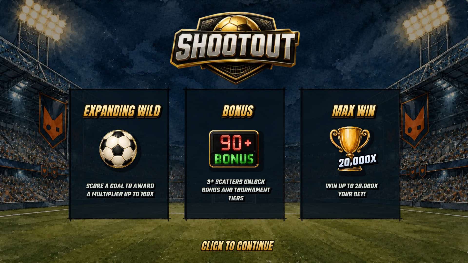Shootout slot intro screen