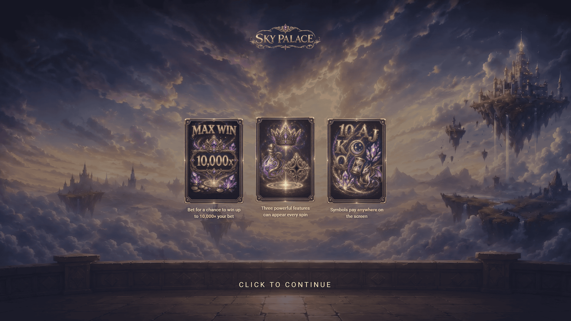Sky Palace slot intro screen