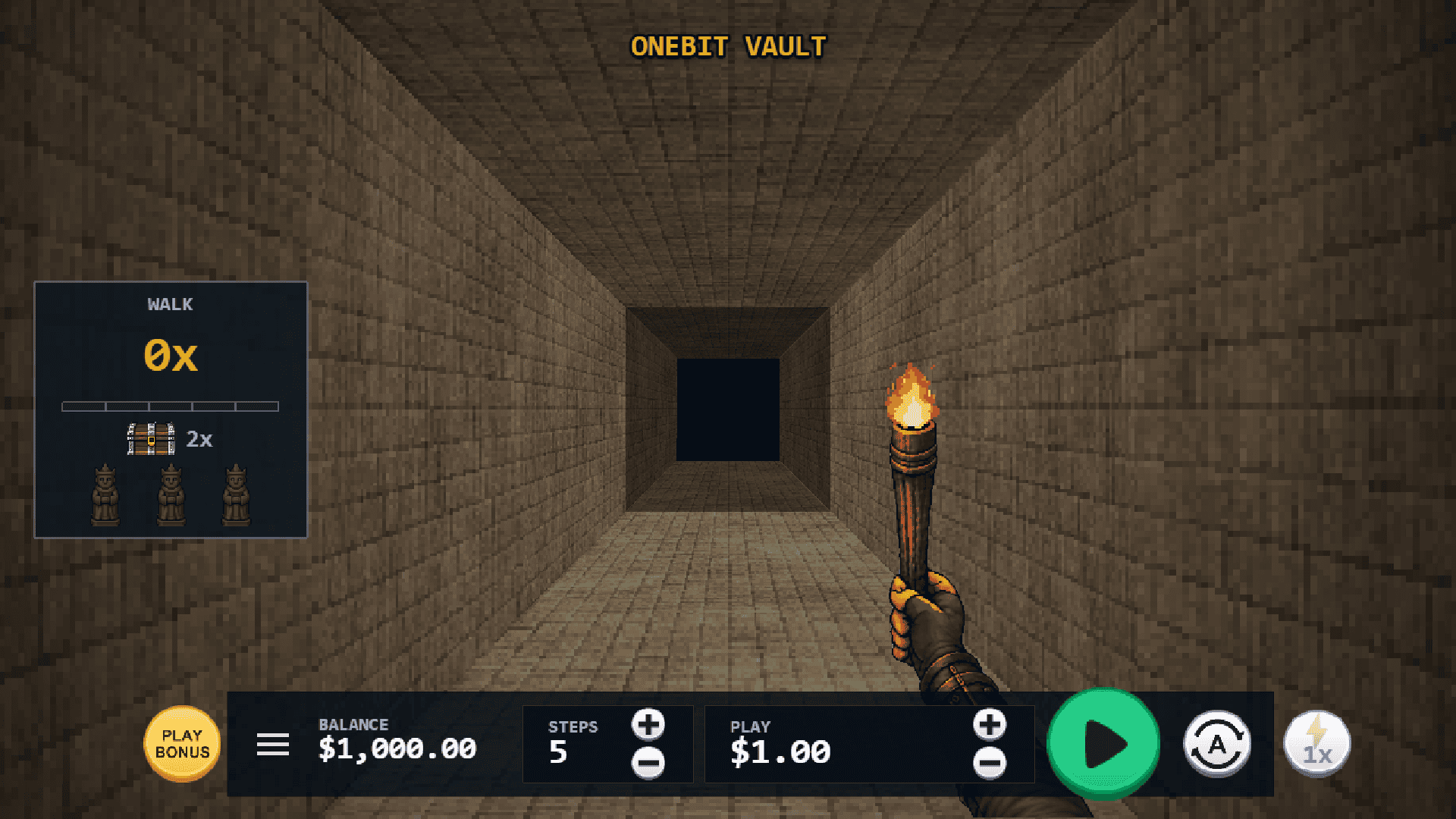 Onebit Vault slot gameplay reels