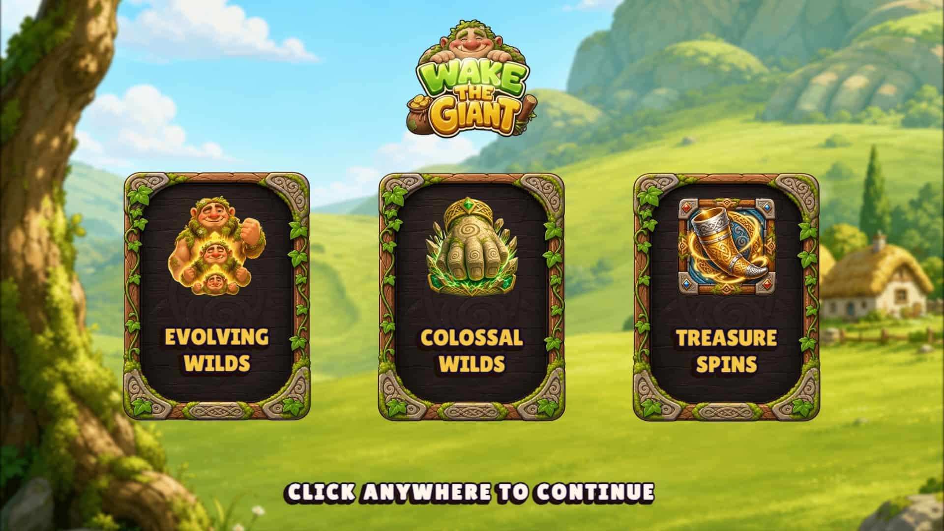 Wake The Giant slot intro screen