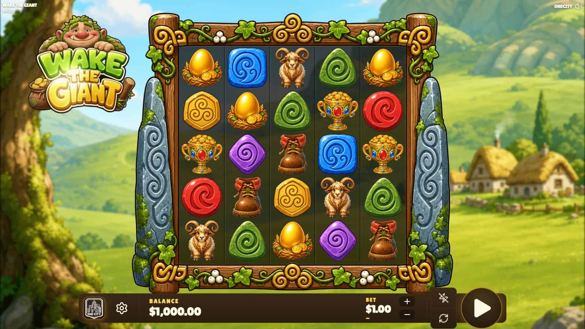 Wake The Giant slot gameplay reels