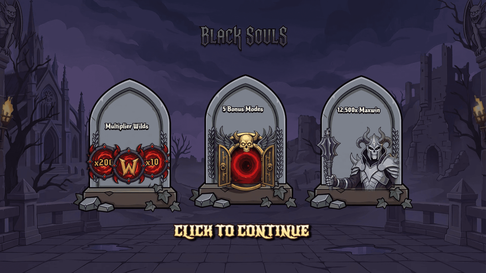 Black Souls slot intro screen