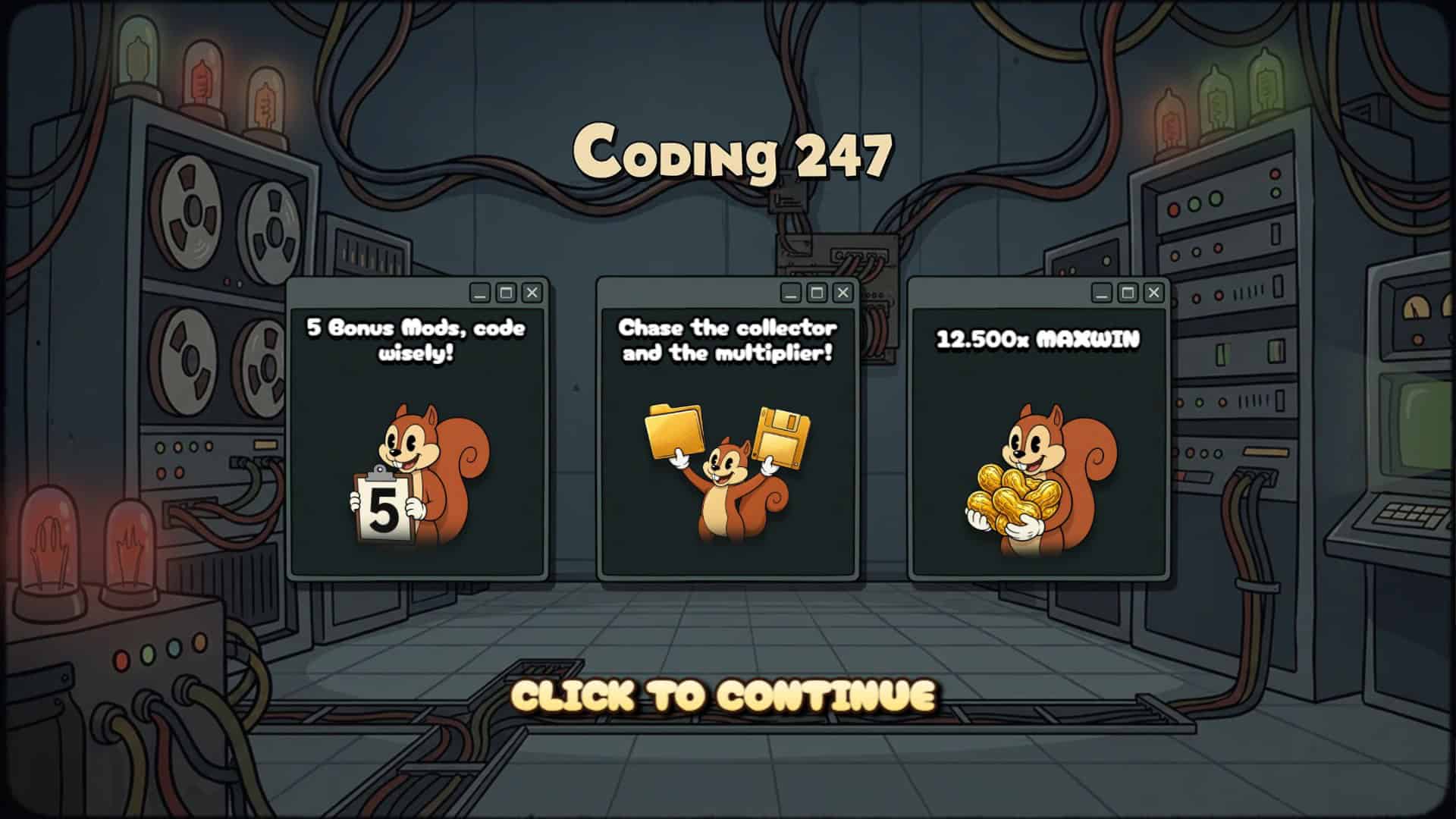 Coding 247 slot intro screen