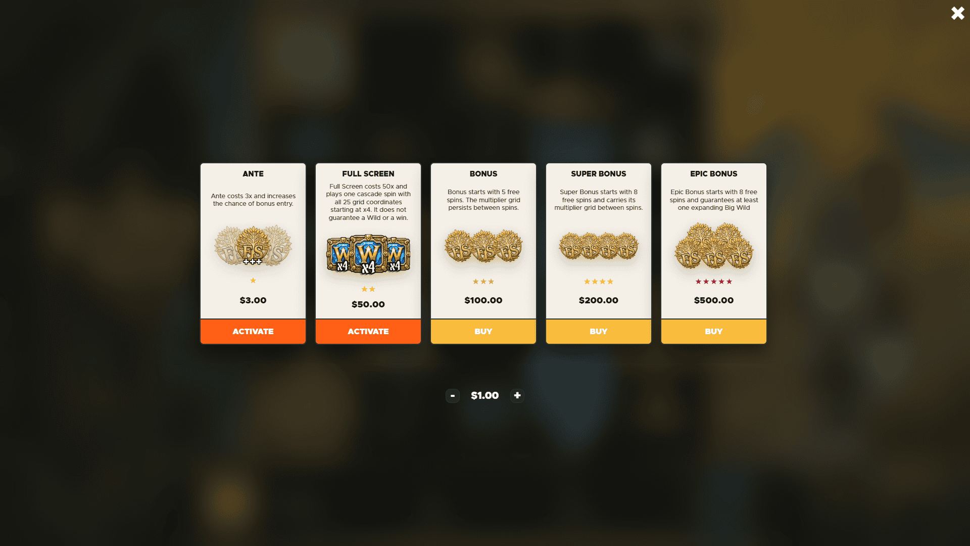 Elden Drop bonus buy menu