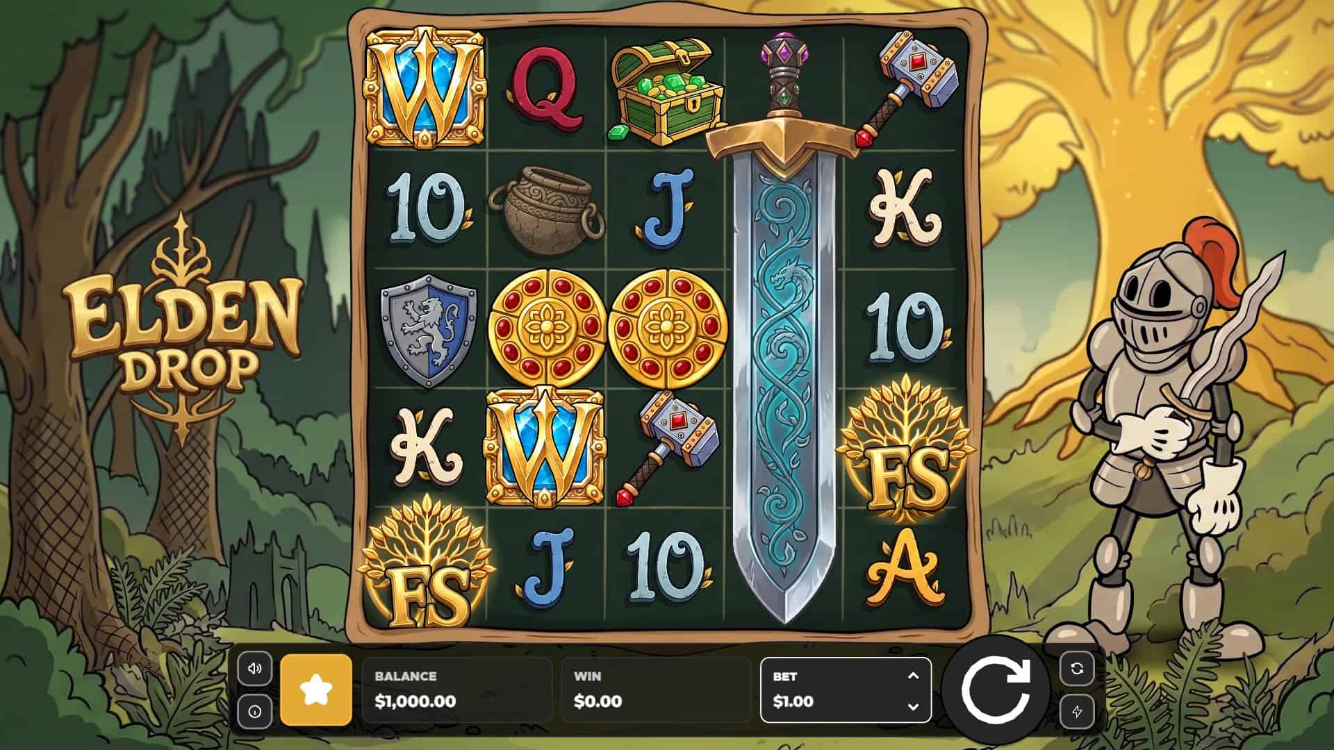 Elden Drop slot gameplay reels