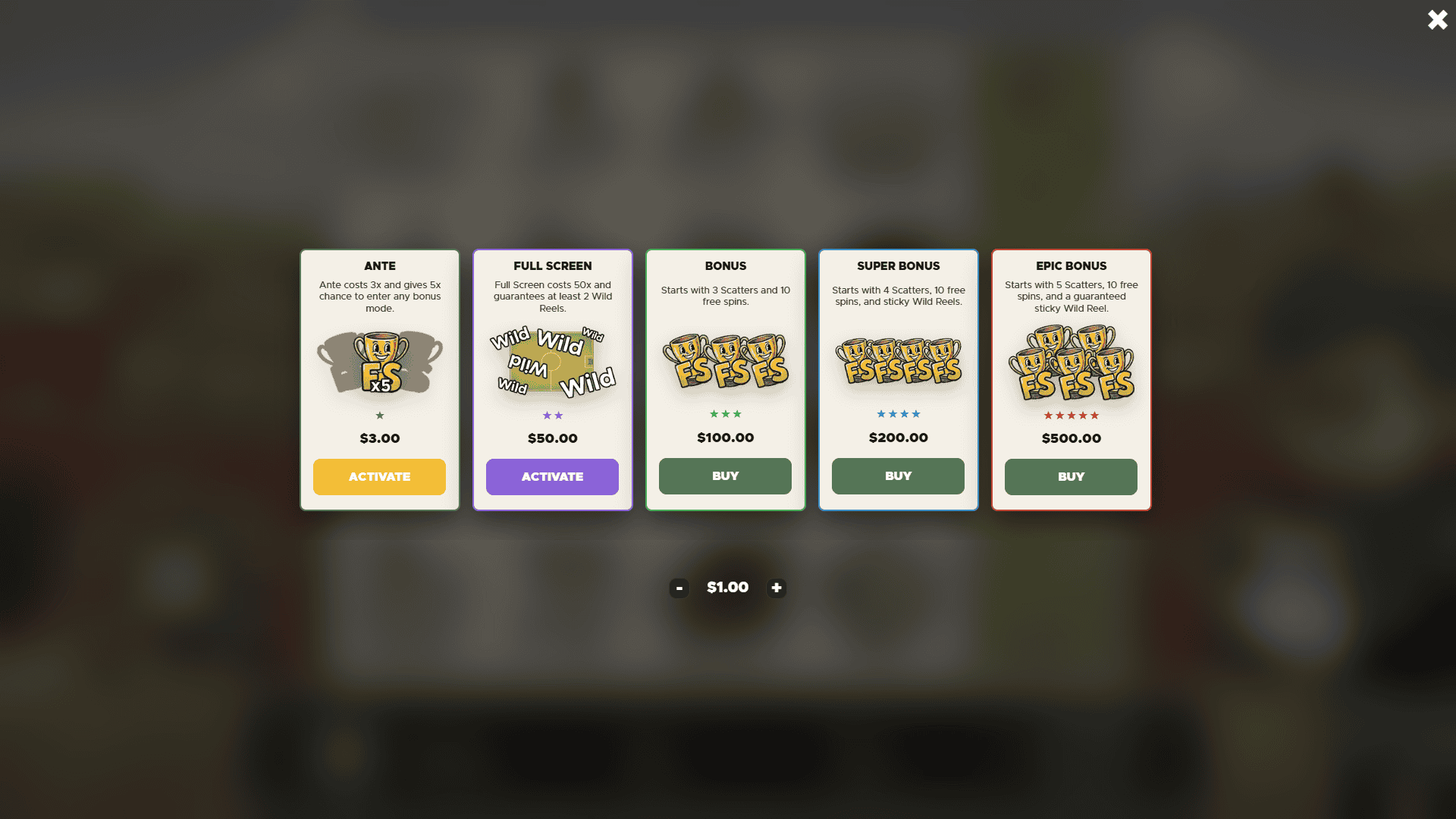 Hit The Ball bonus buy menu