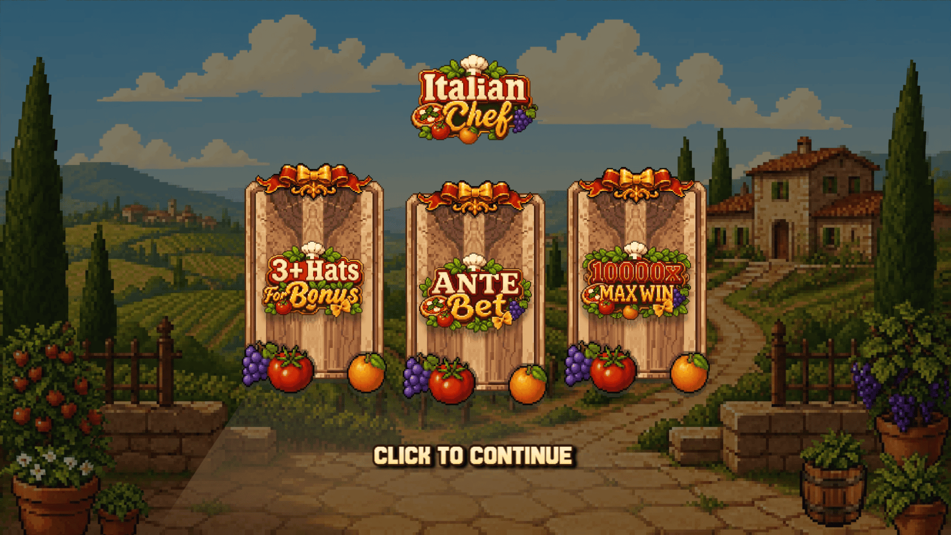 Italian Chef slot intro screen