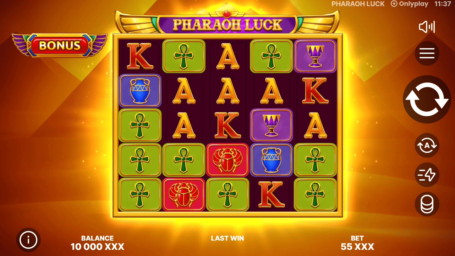 Pharaoh Luck slot gameplay reels