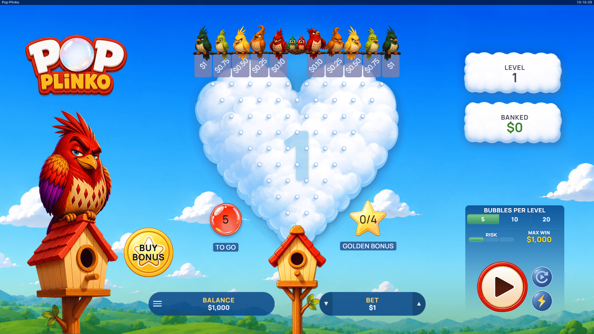 Pop Plinko slot gameplay reels