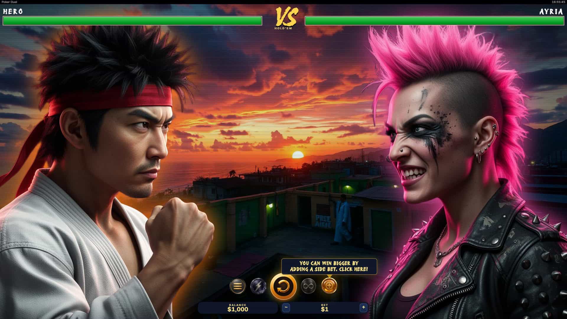 Poker Duel slot gameplay reels