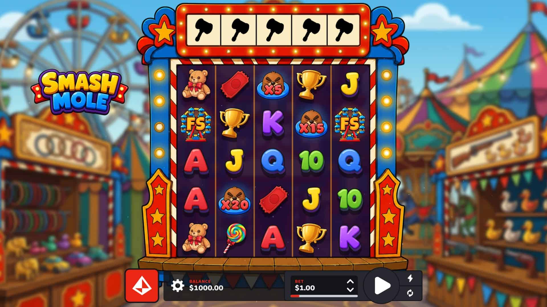 Smash Mole slot gameplay reels