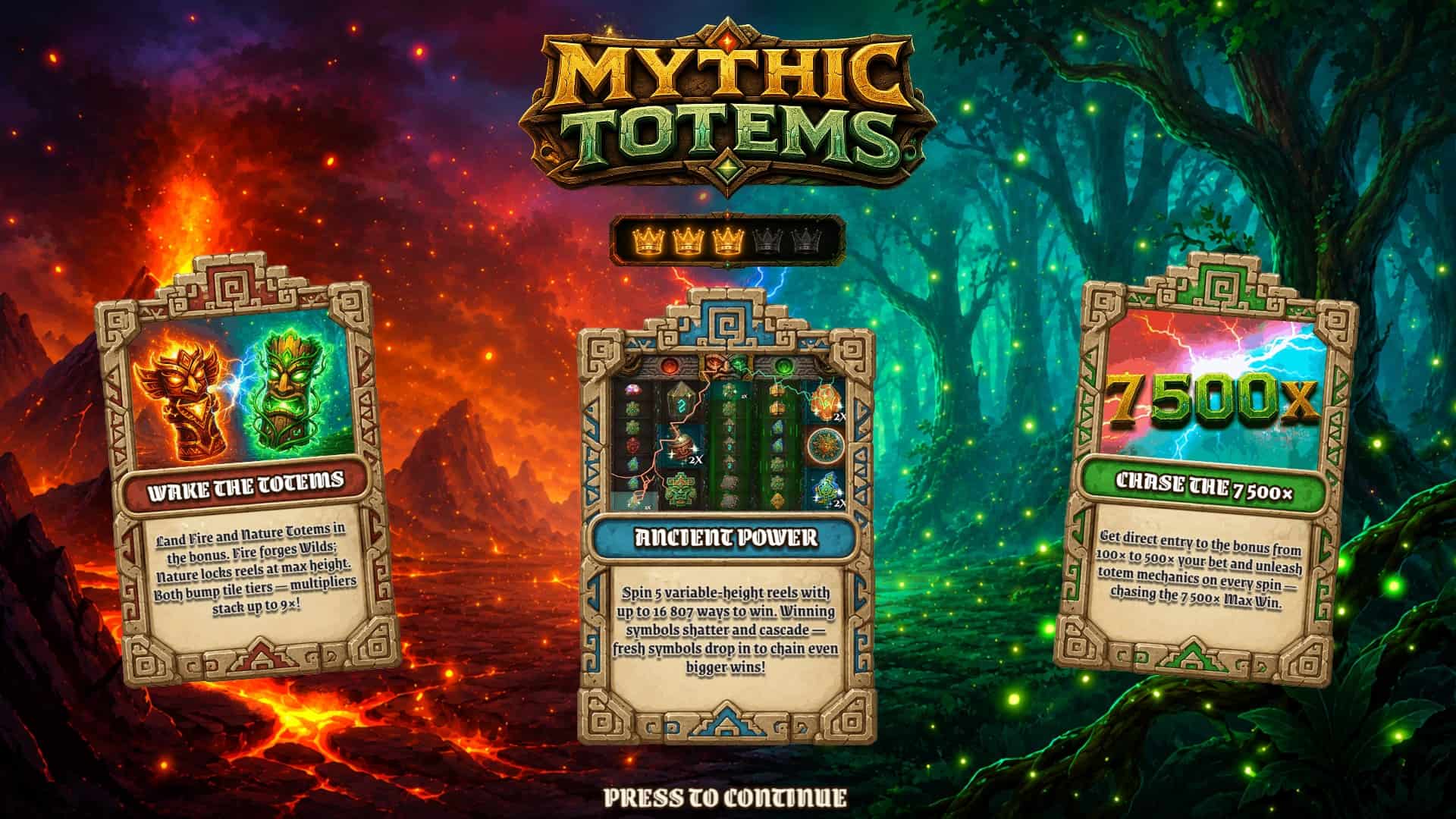 Mythic Totems slot intro screen