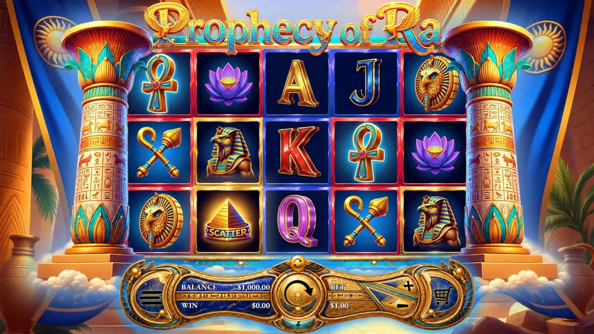 Prophecy of Ra slot gameplay reels