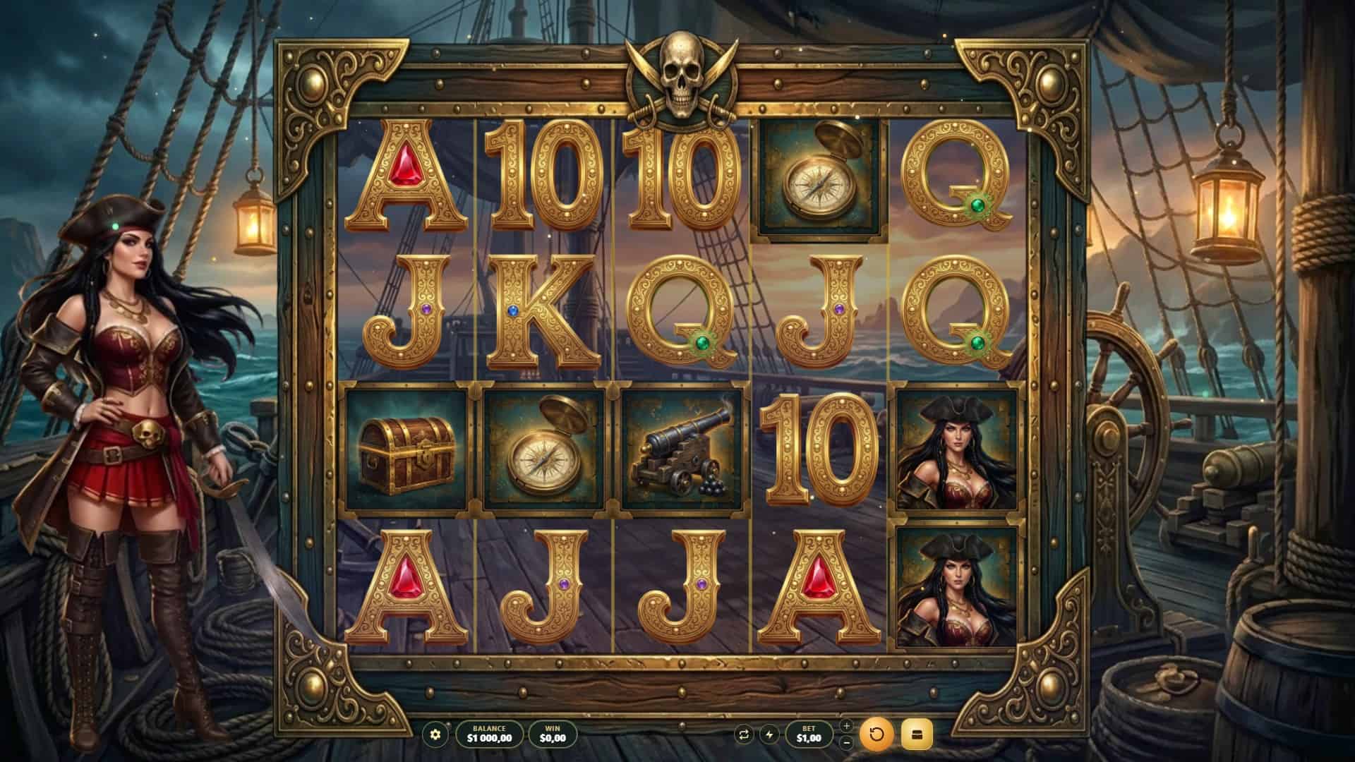 Book of Pirates slot gameplay reels