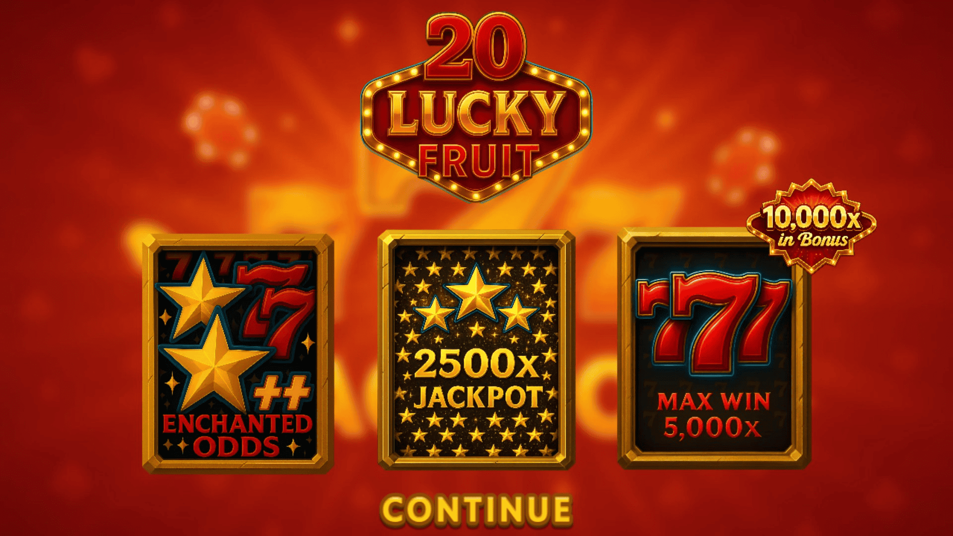 20 Lucky Fruits slot intro screen