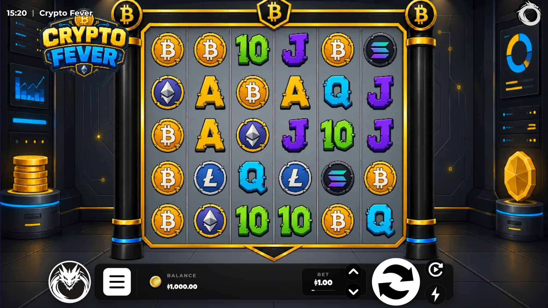 Crypto Fever slot gameplay reels