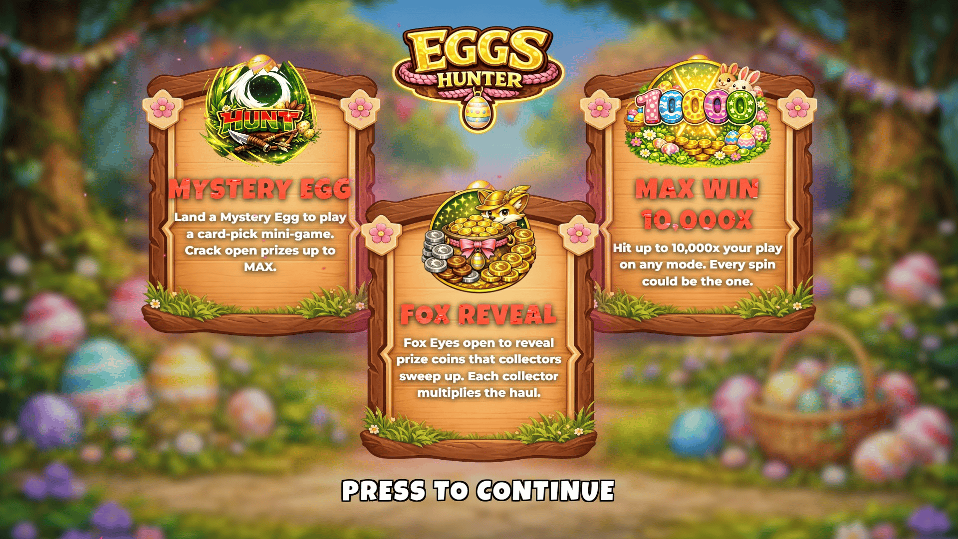Eggs Hunter slot intro screen