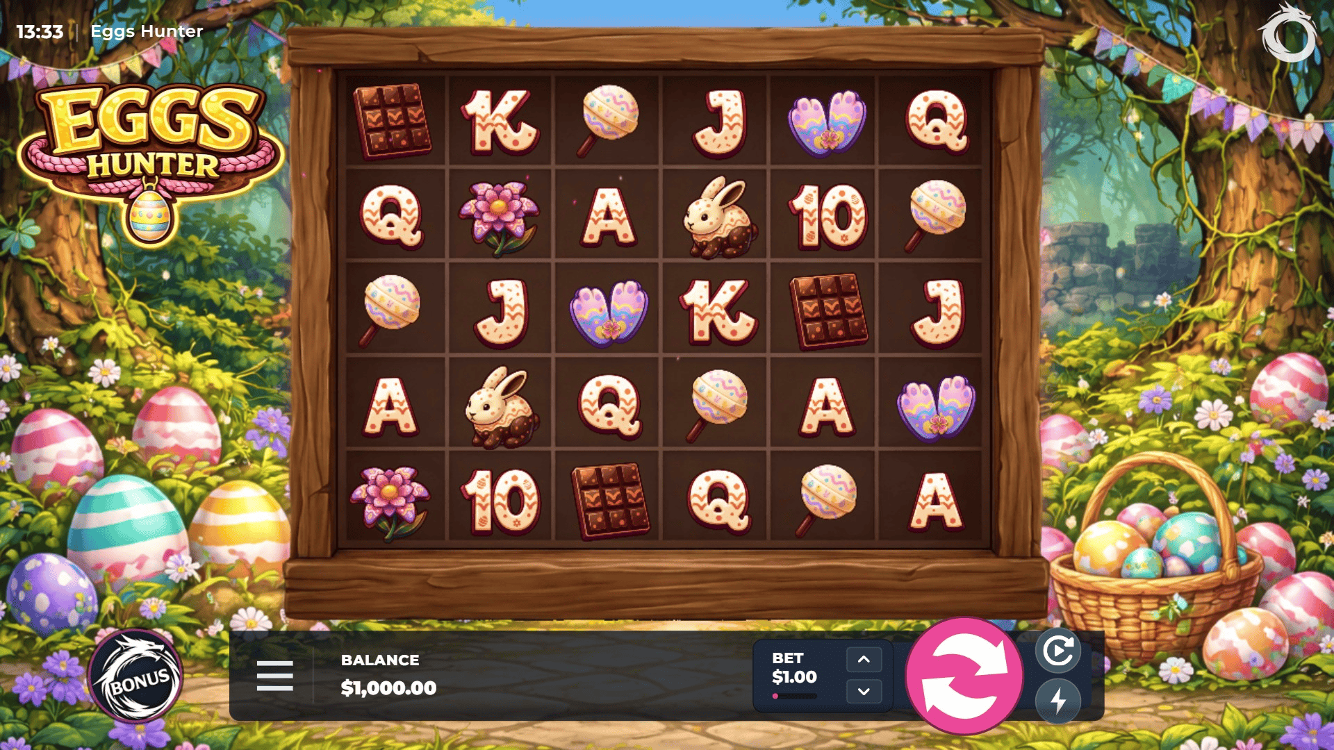 Eggs Hunter slot gameplay reels