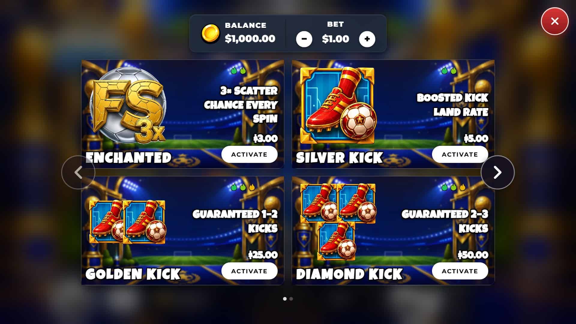 Final Goal bonus buy menu