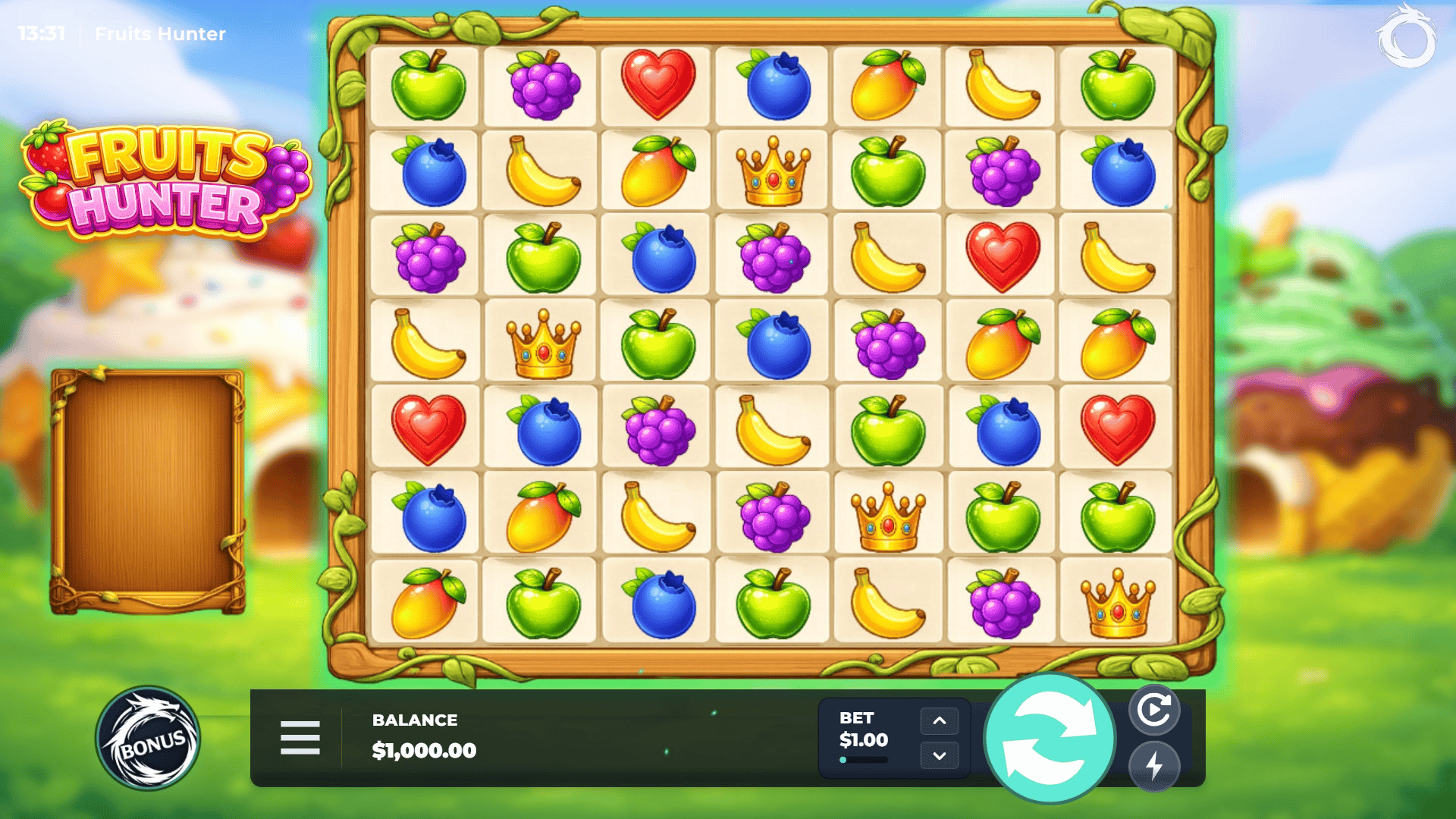 Fruits Hunter slot gameplay reels