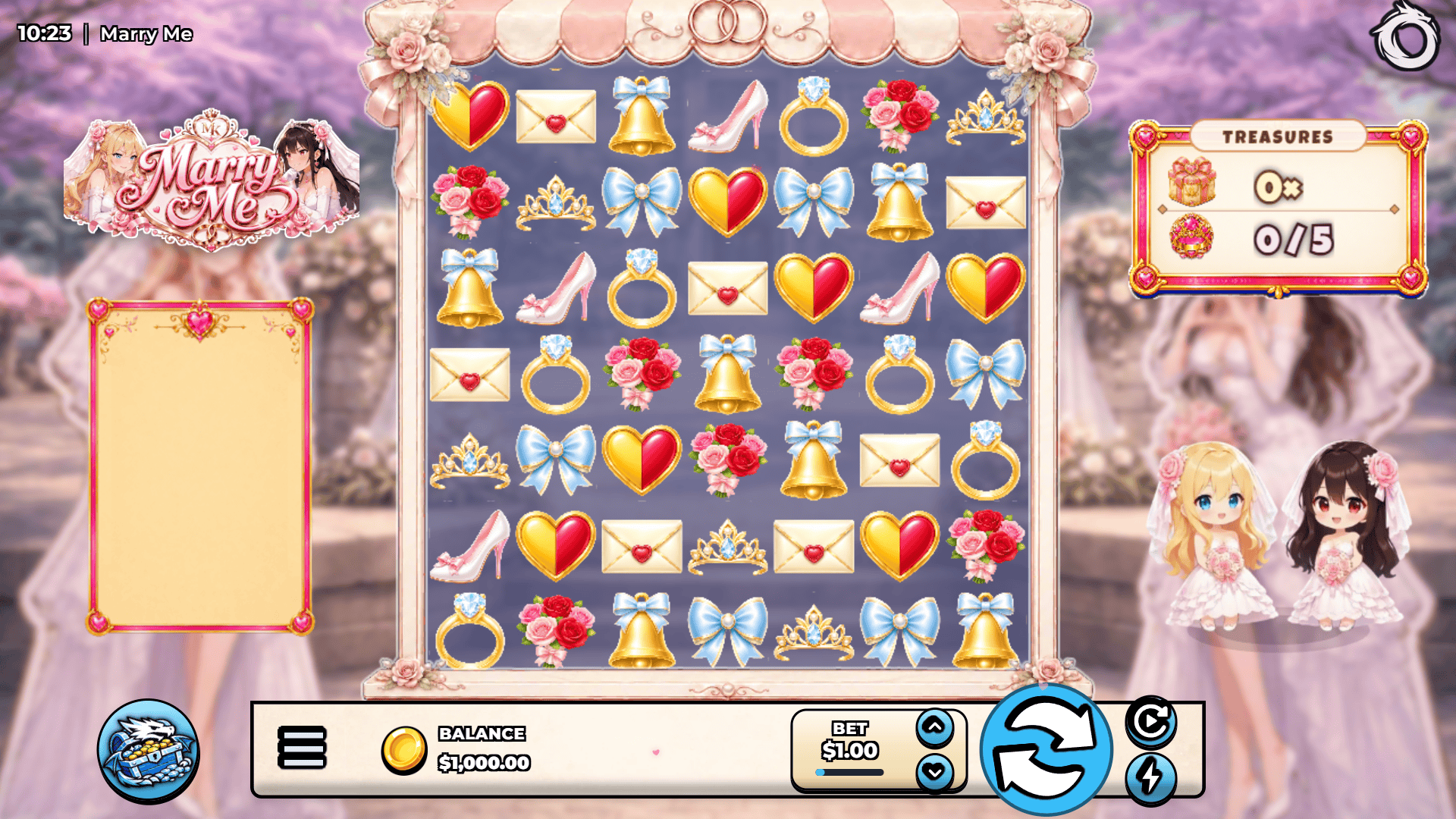 Marry Me slot gameplay reels