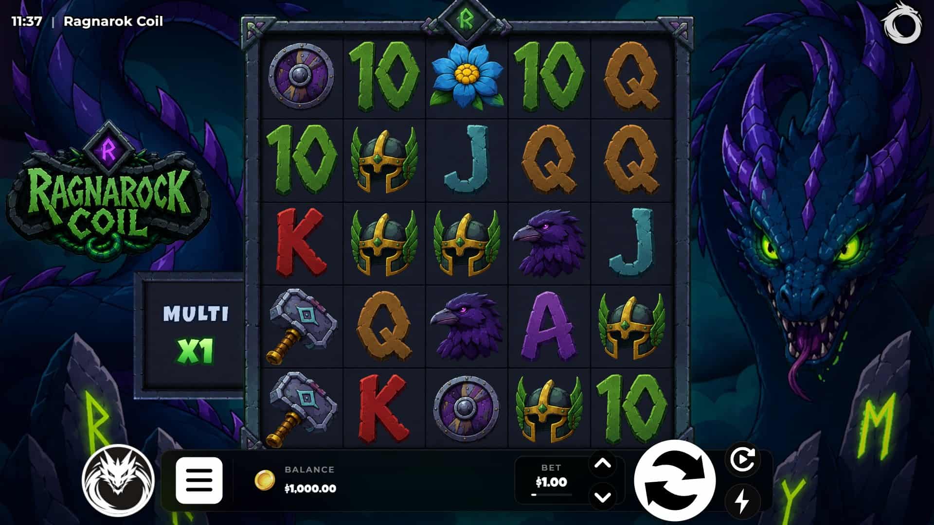 Ragnarok Coil slot gameplay reels