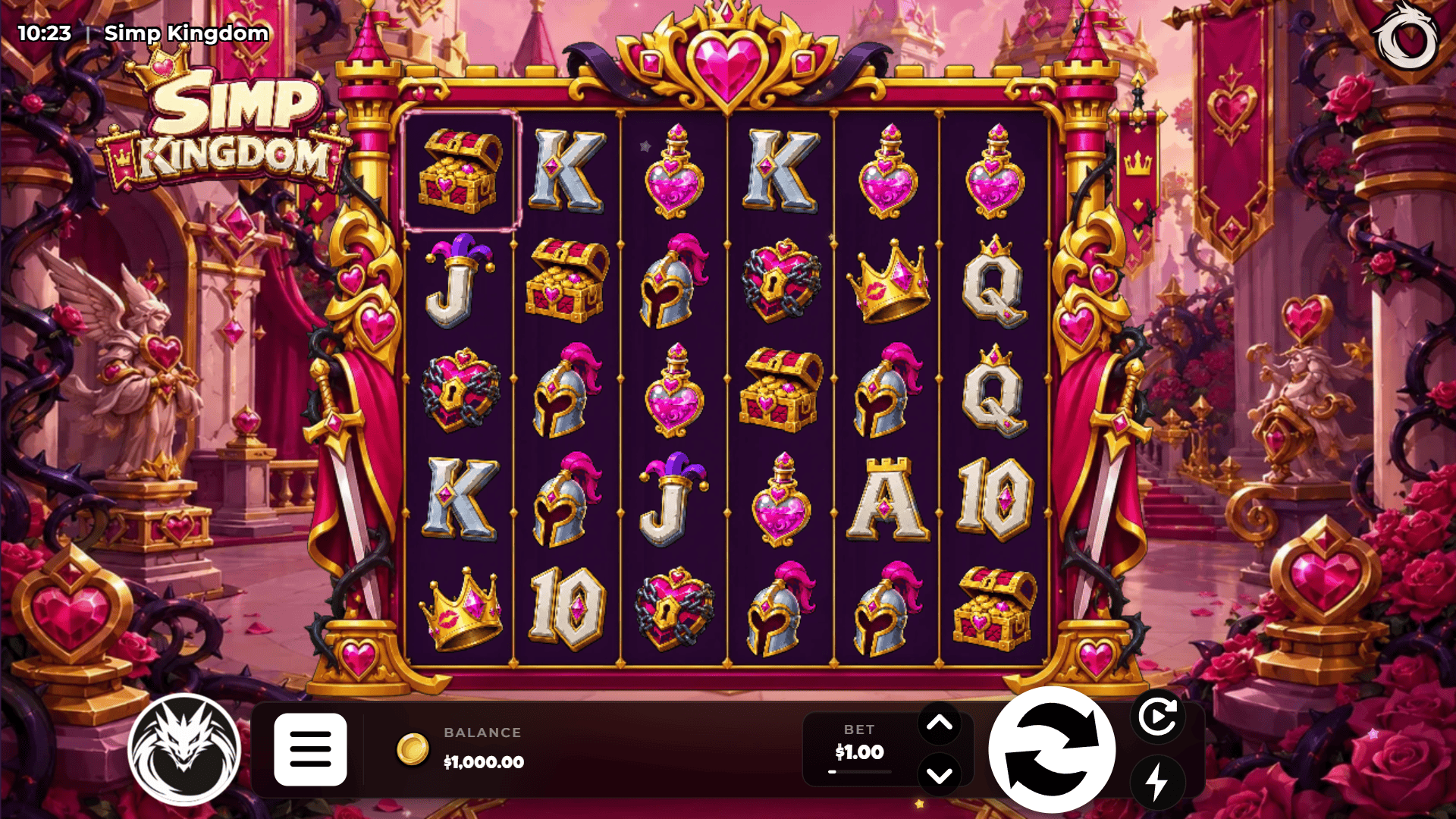 Simp Kingdom slot gameplay reels