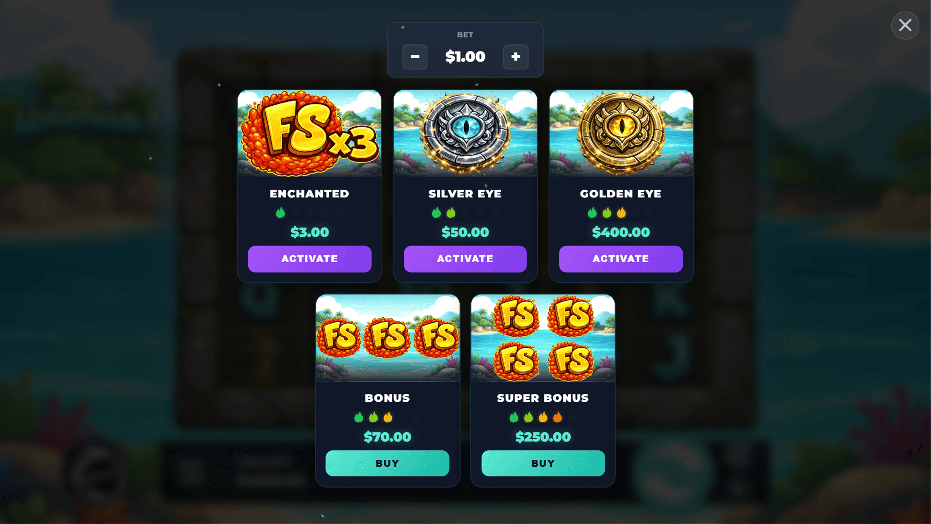 Von Leviathan bonus buy menu