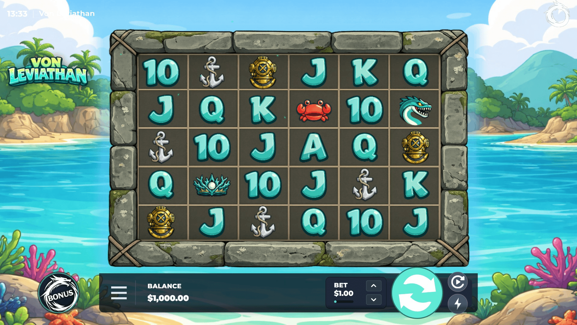 Von Leviathan slot gameplay reels