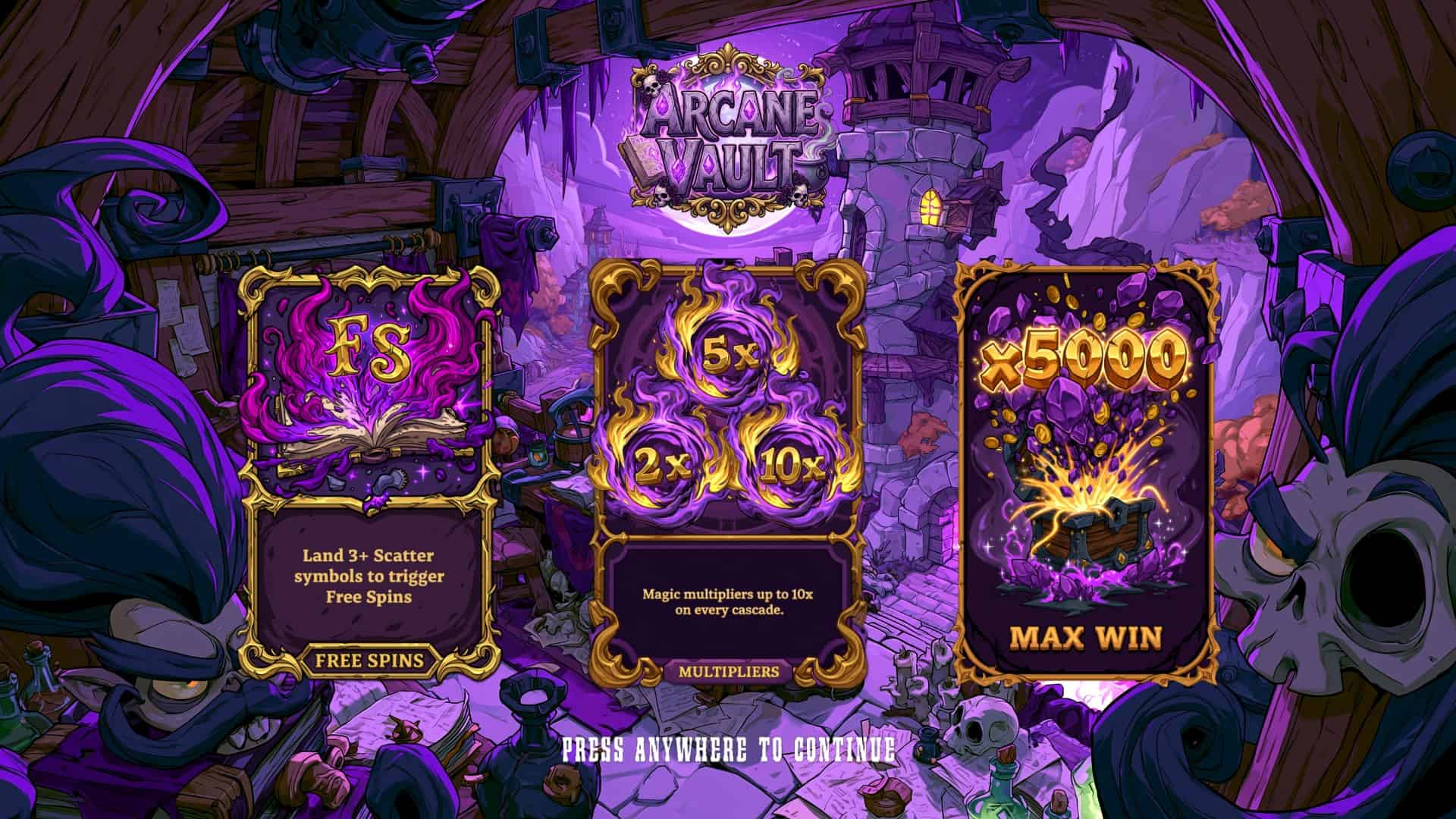 Arcane Vault slot intro screen