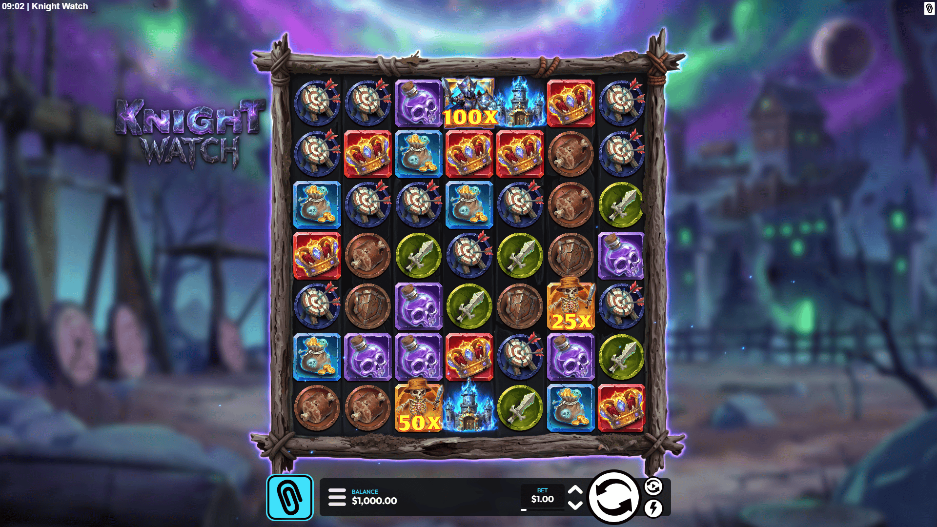 Knight Watch slot gameplay reels