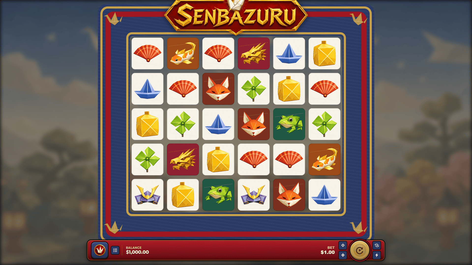 Senbazuru slot gameplay reels