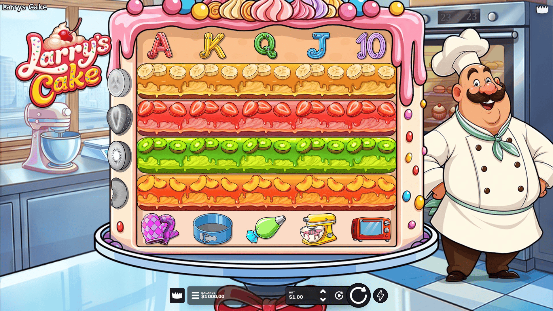 Larrys Cake slot gameplay reels