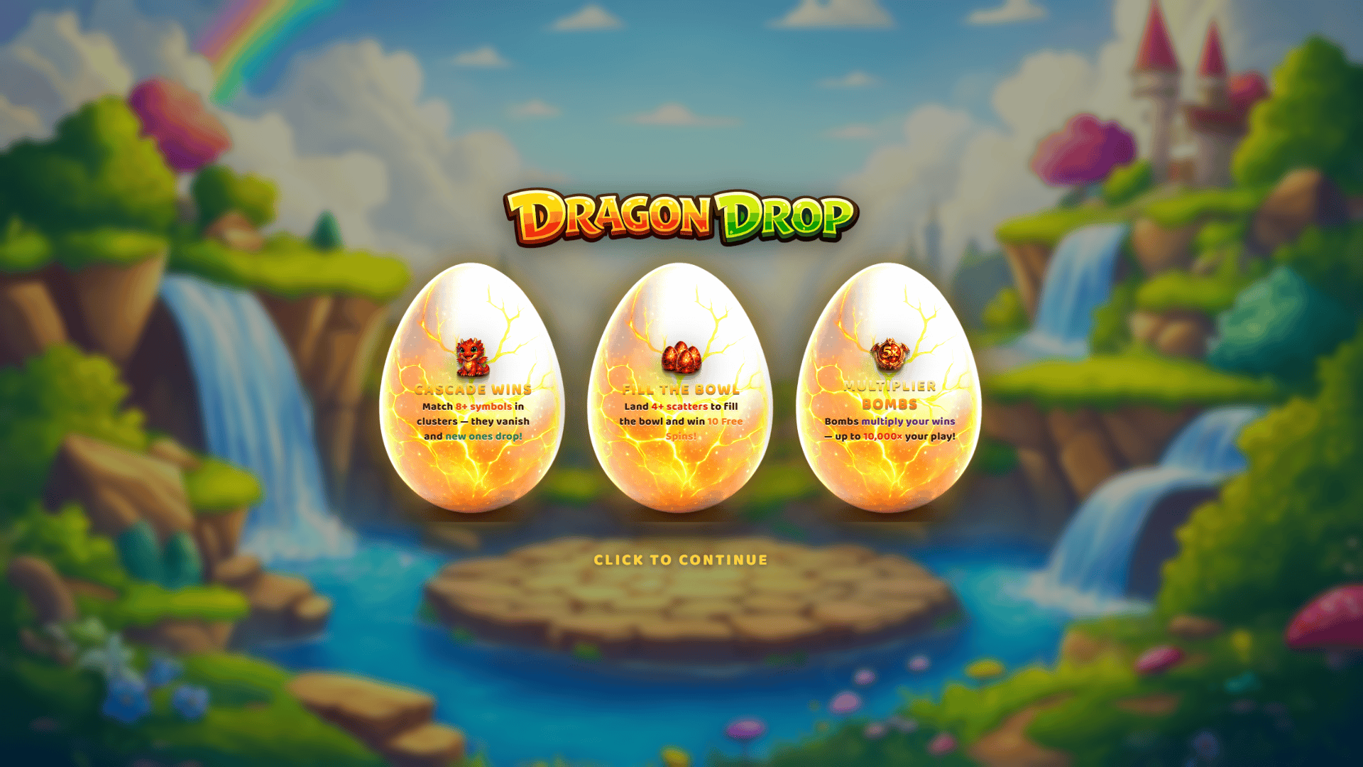 Dragon Drop slot intro screen