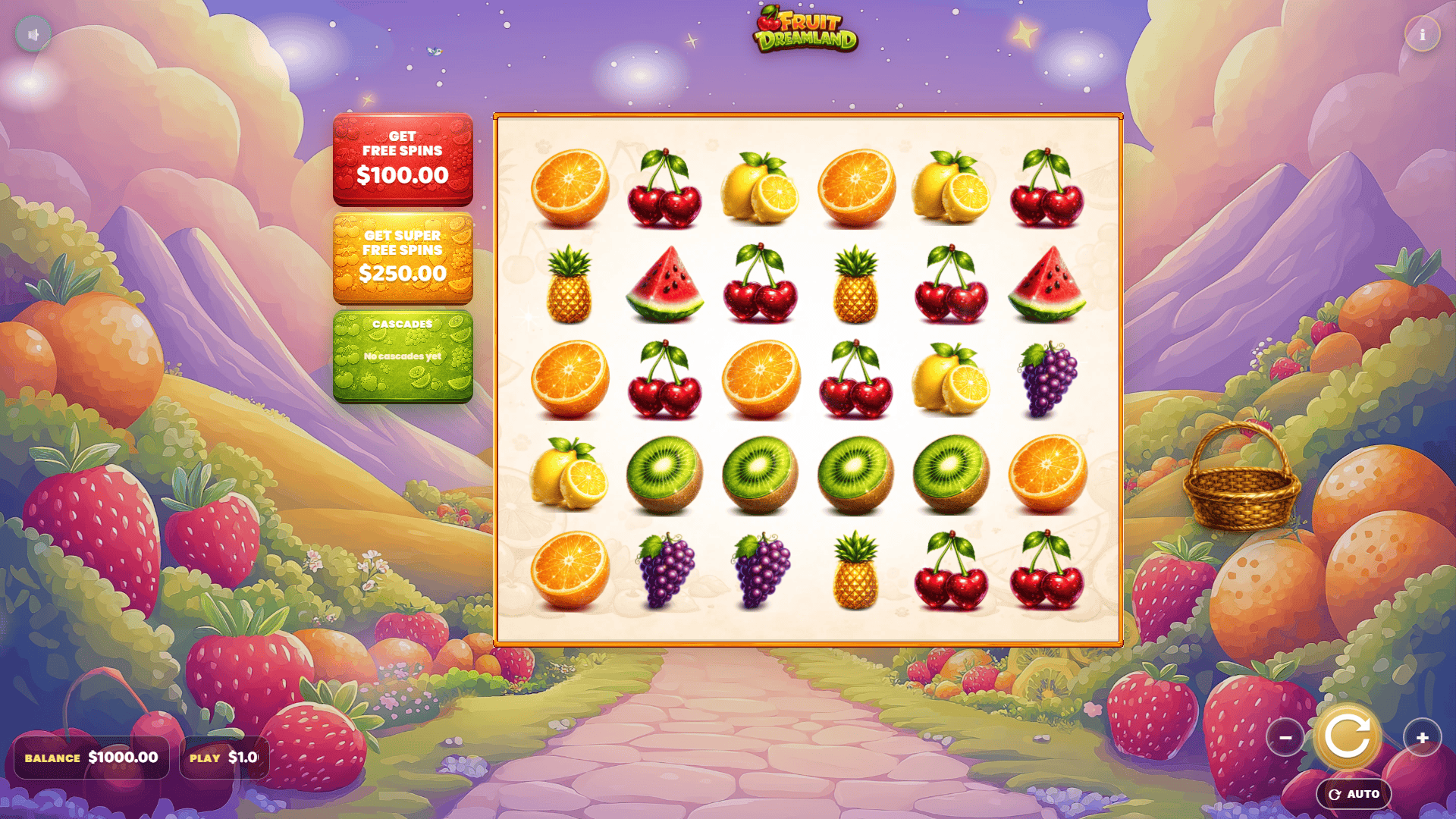 Fruit Dreamland slot gameplay reels