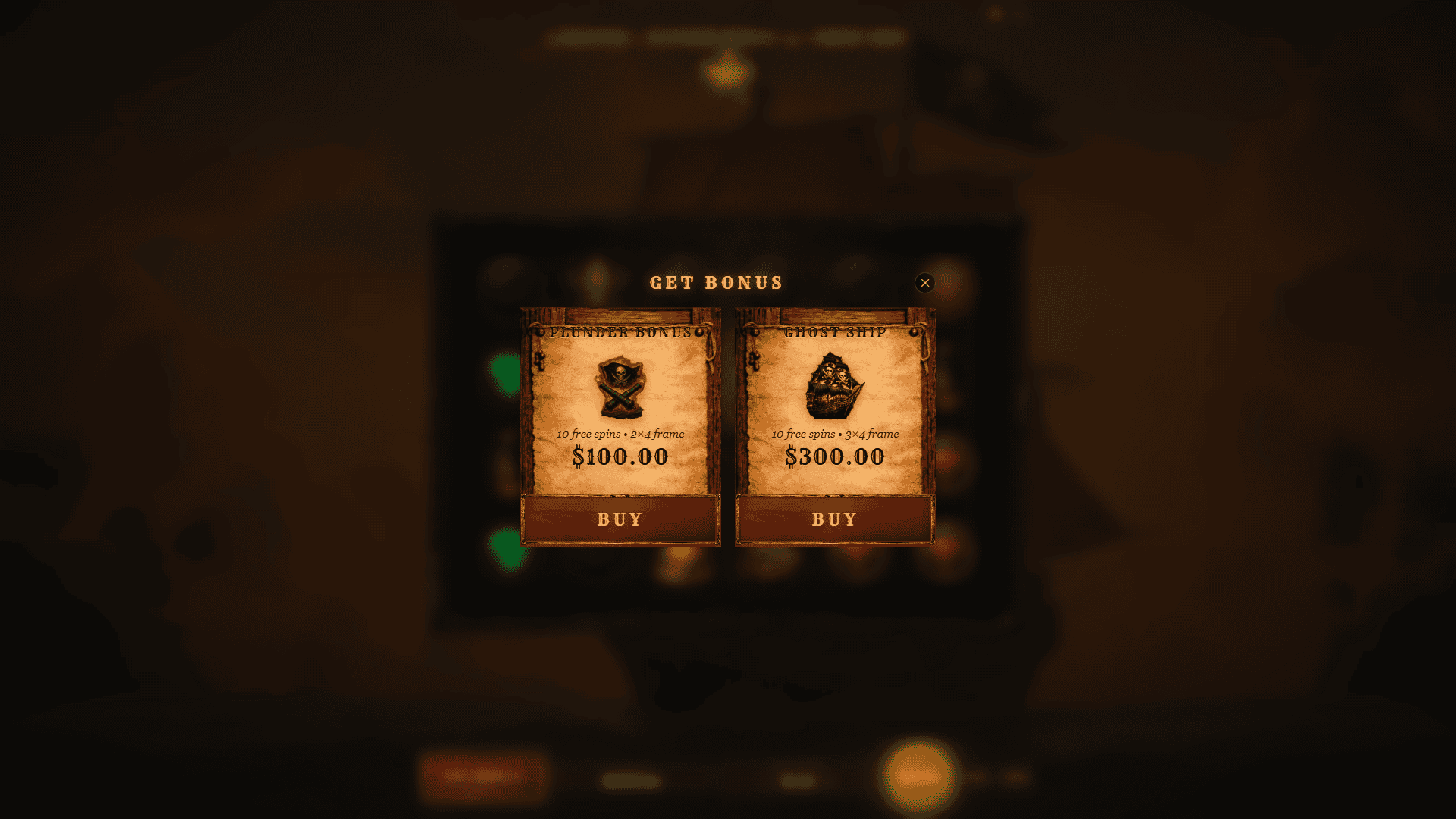 Pirate Duel bonus buy menu
