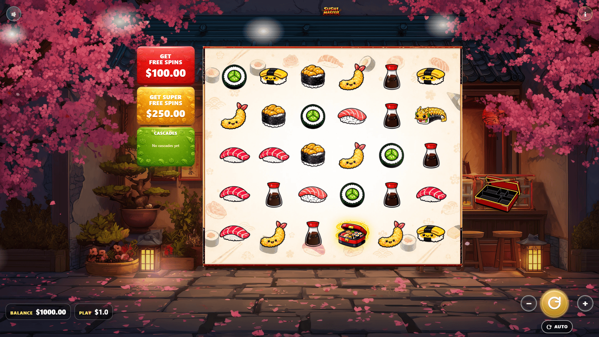 Sushi Master slot gameplay reels