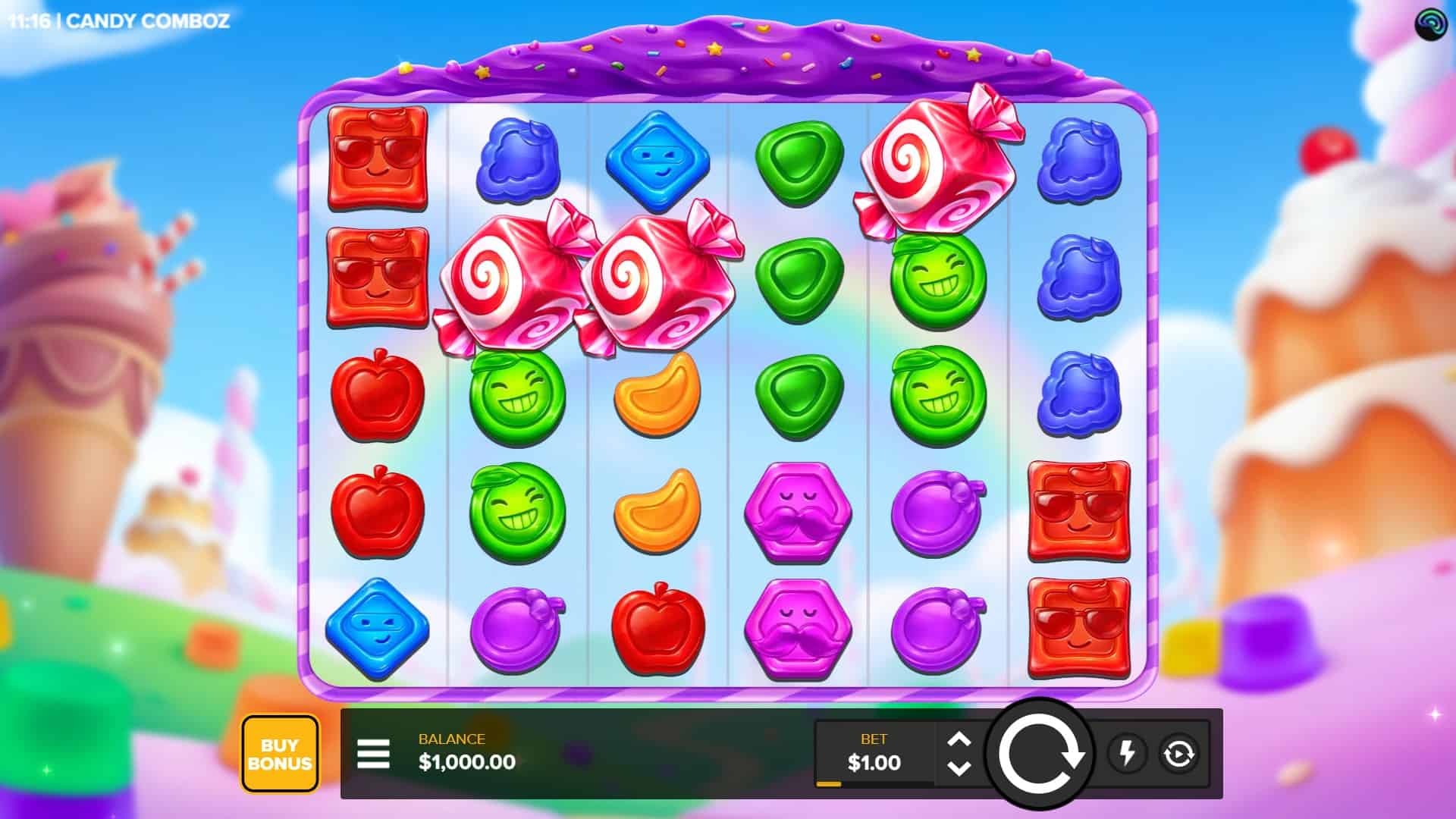 Candy Comboz slot gameplay reels