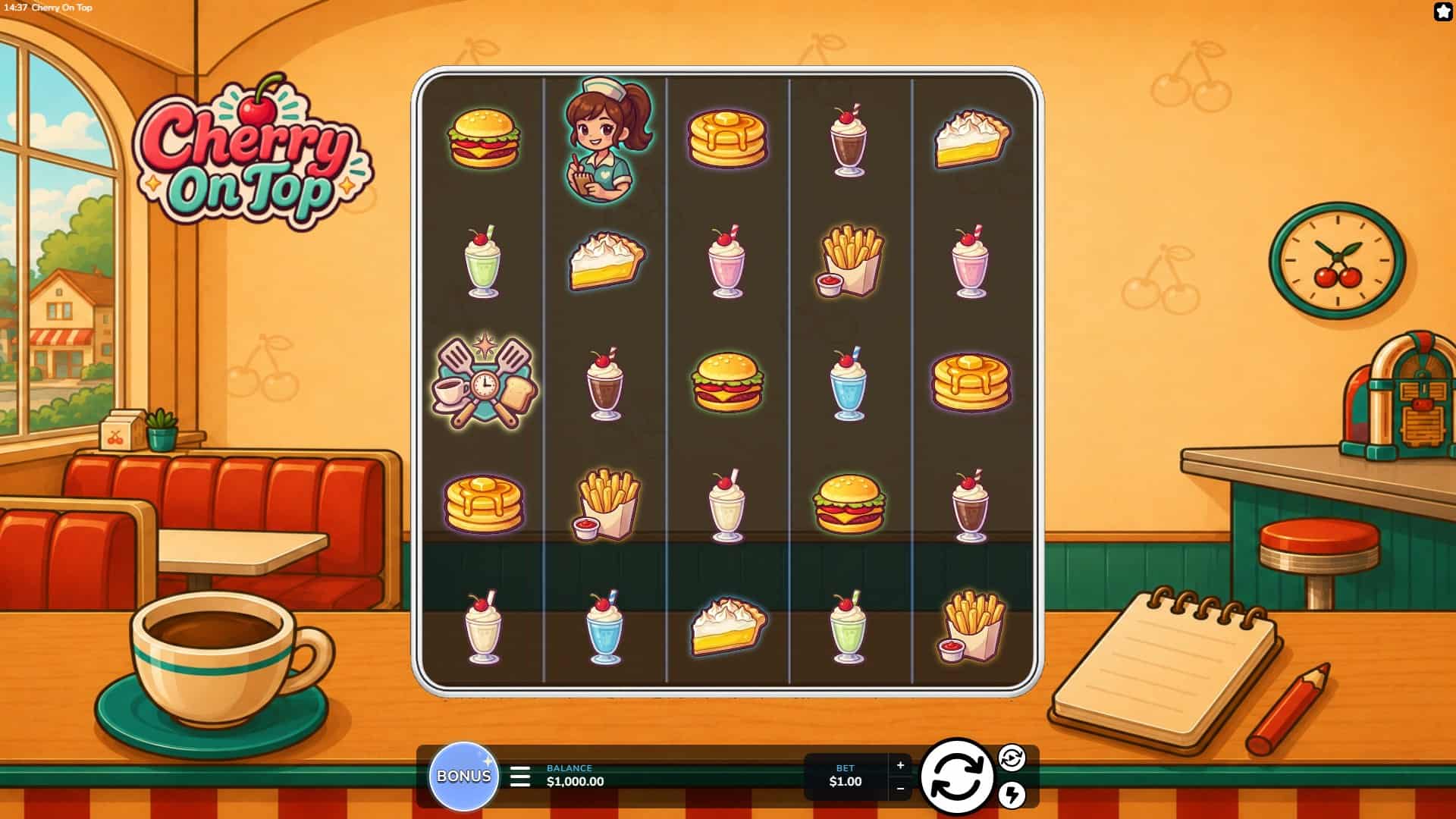 Cherry On Top slot gameplay reels
