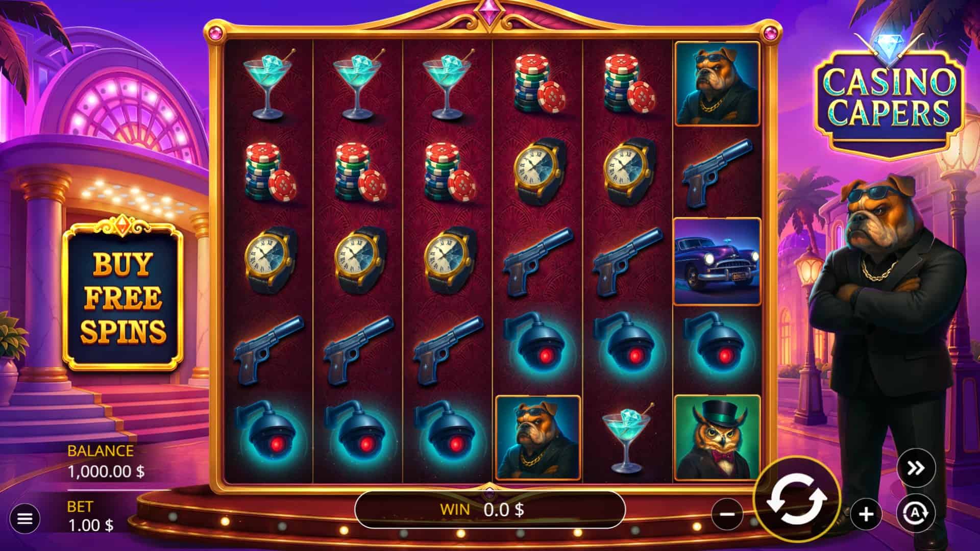 Casino Capers slot gameplay reels