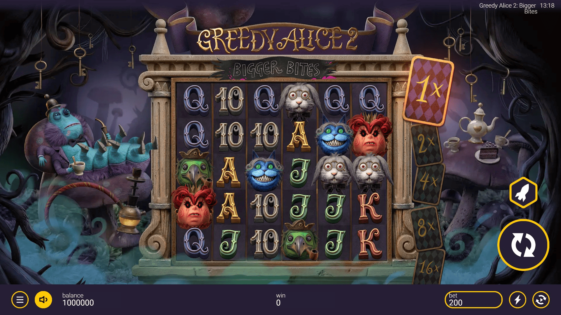 Greedy Alice 2 Bigger Bites slot gameplay reels