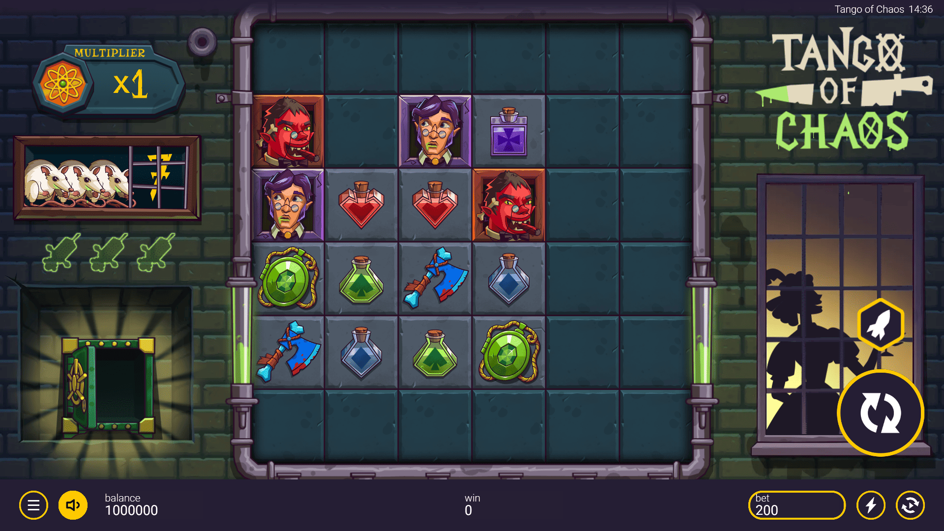 Tango of Chaos slot gameplay reels