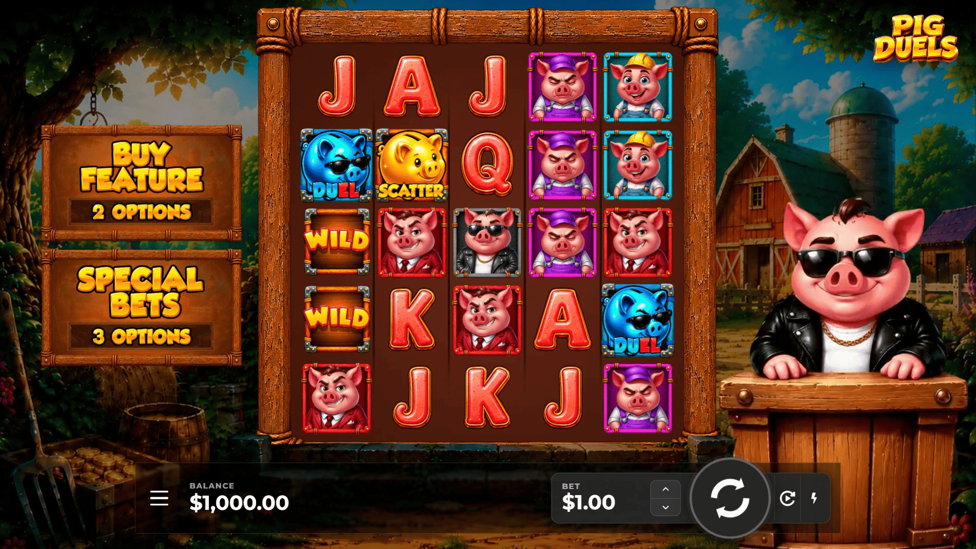 Pig Duels slot gameplay reels