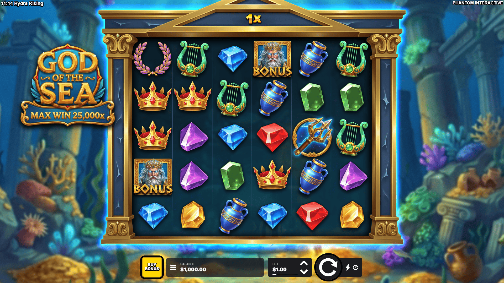 God Of The Sea slot gameplay reels