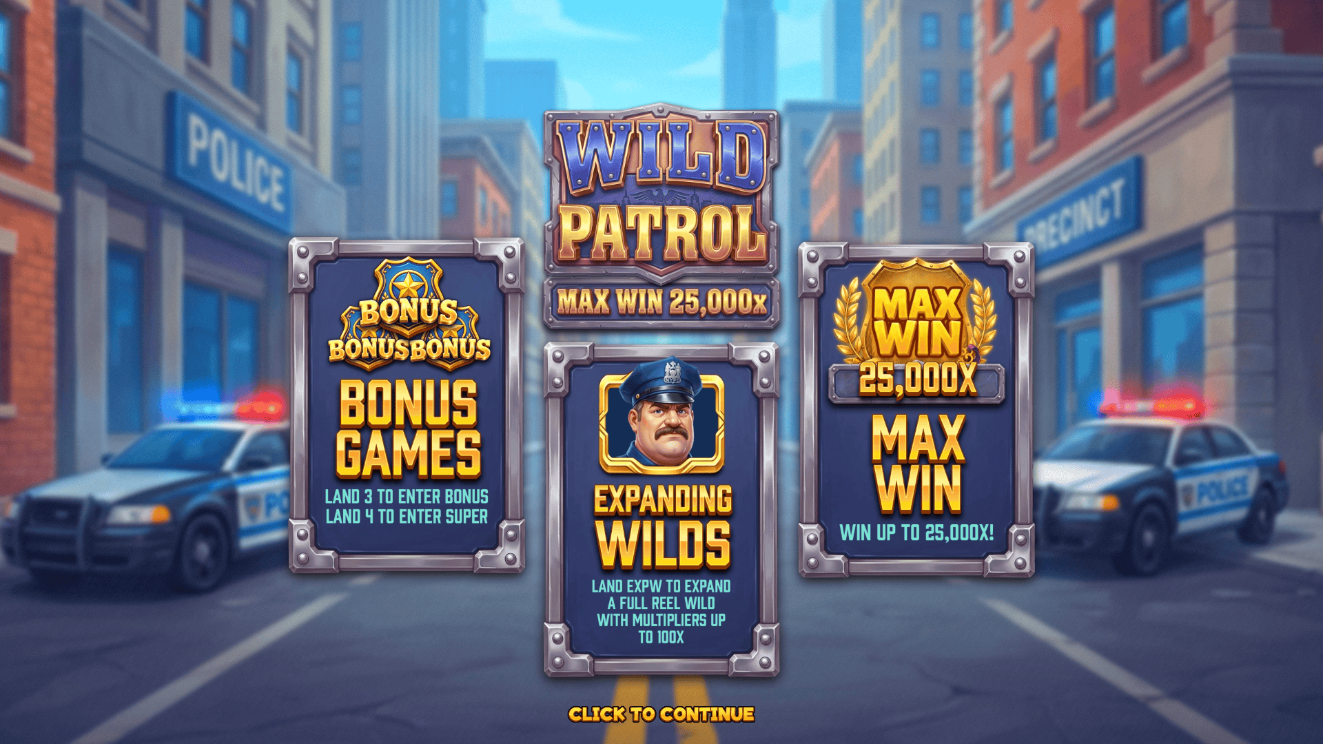 Wild Patrol slot intro screen