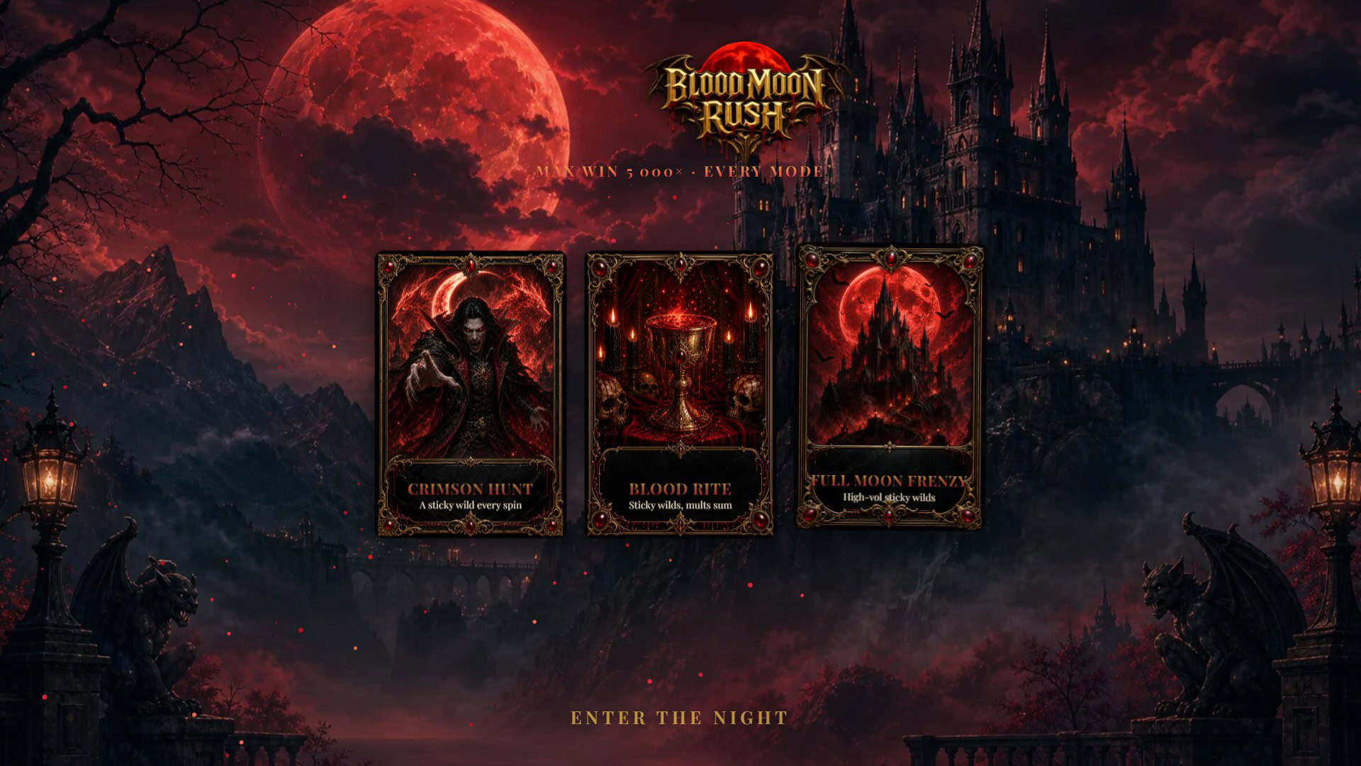 Blood Moon Rush slot intro screen