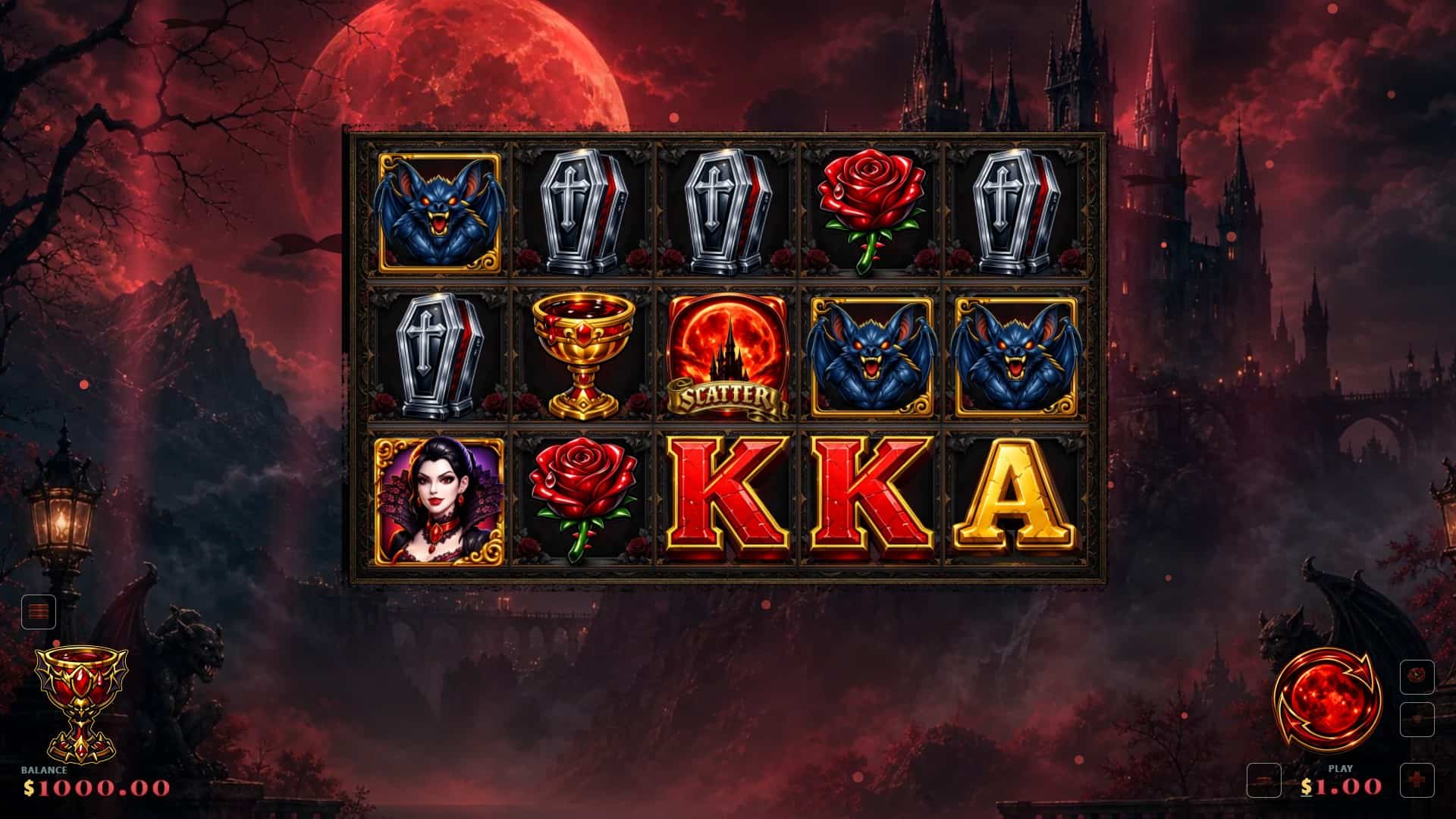 Blood Moon Rush slot gameplay reels