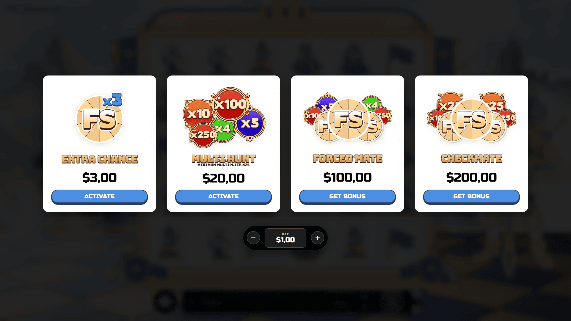 CheckMate Chaos bonus buy menu