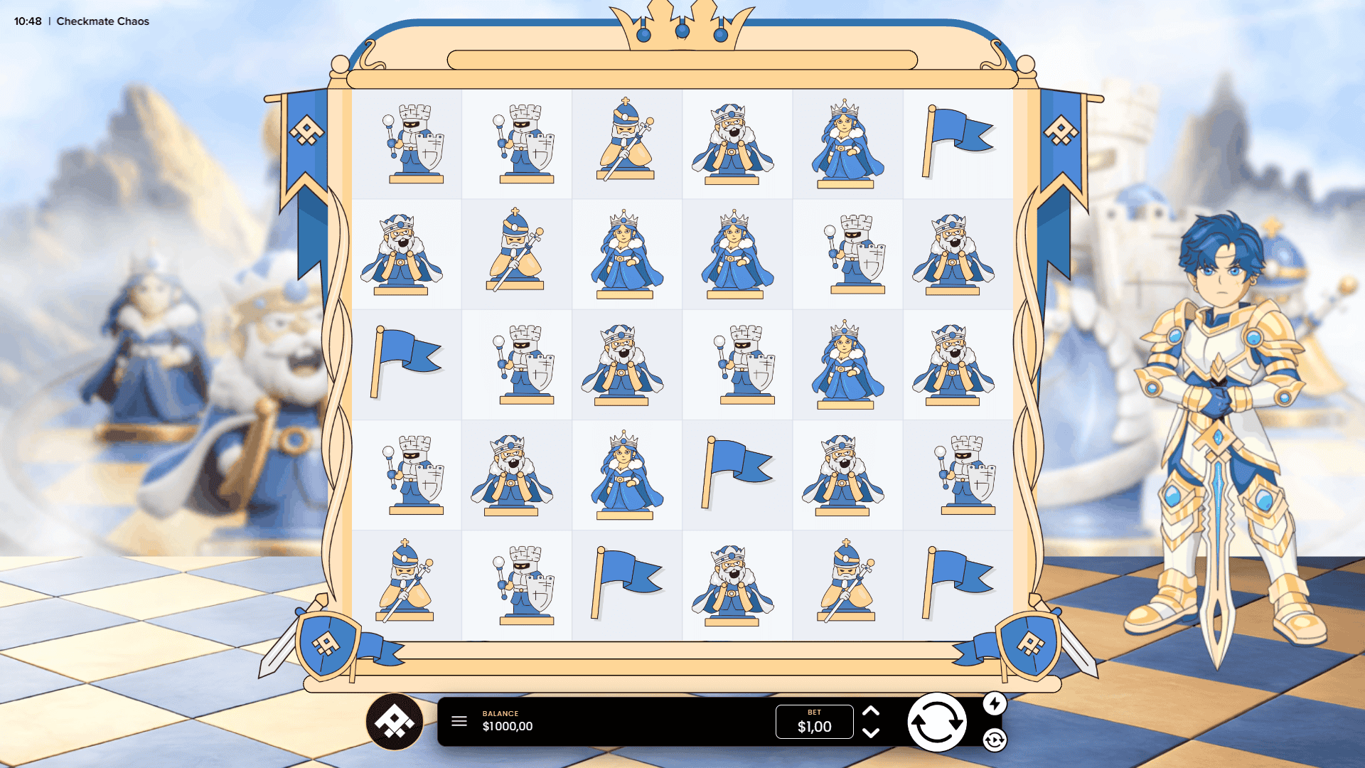 CheckMate Chaos slot gameplay reels